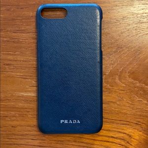 Prada Navy Leather iPhone 7 Plus case
